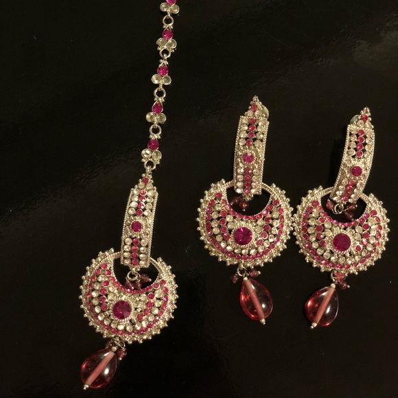 Earring and headpiece (Maang Tikka). Bollywood - Picture 4 of 4